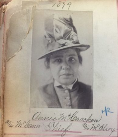 Frank Geyer arrested Annie McCraken for larceny on May 19, 1880.